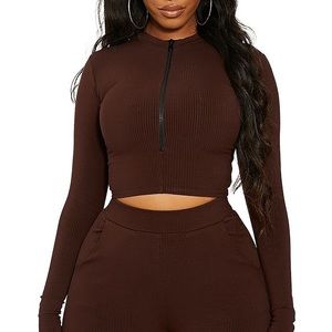 Naked Wardrobe Zip Down Snatch Up Crop Top